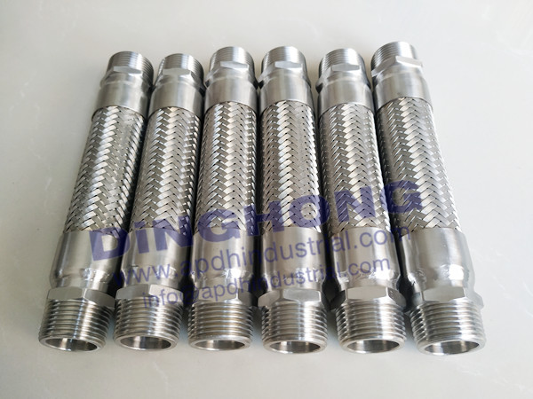 SS Braided BSP NPT Male Thread Flexible Hose,,DING HONG INDUSTRIAL