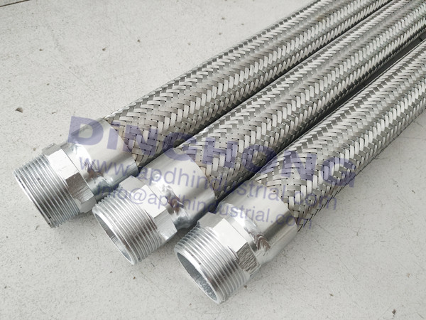 SS Braided BSP NPT Male Thread Flexible Hose,,DING HONG INDUSTRIAL
